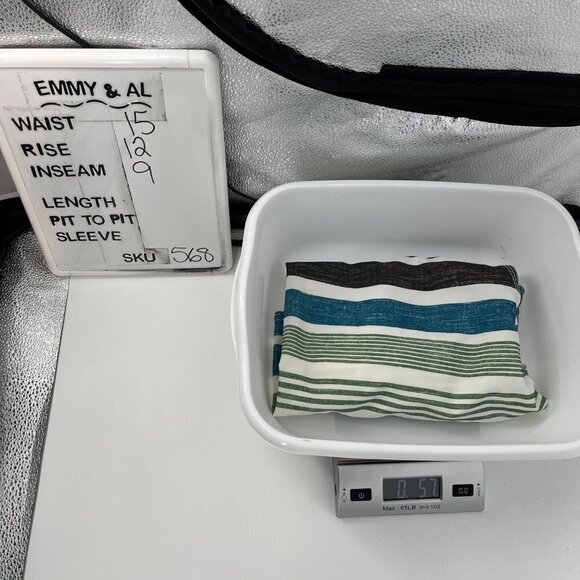 Ezekiel Mens Board Shorts Swim Trunks Size 28 Pocket Striped Blue Green White - Picture 12 of 12